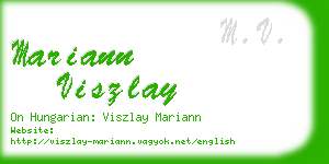 mariann viszlay business card